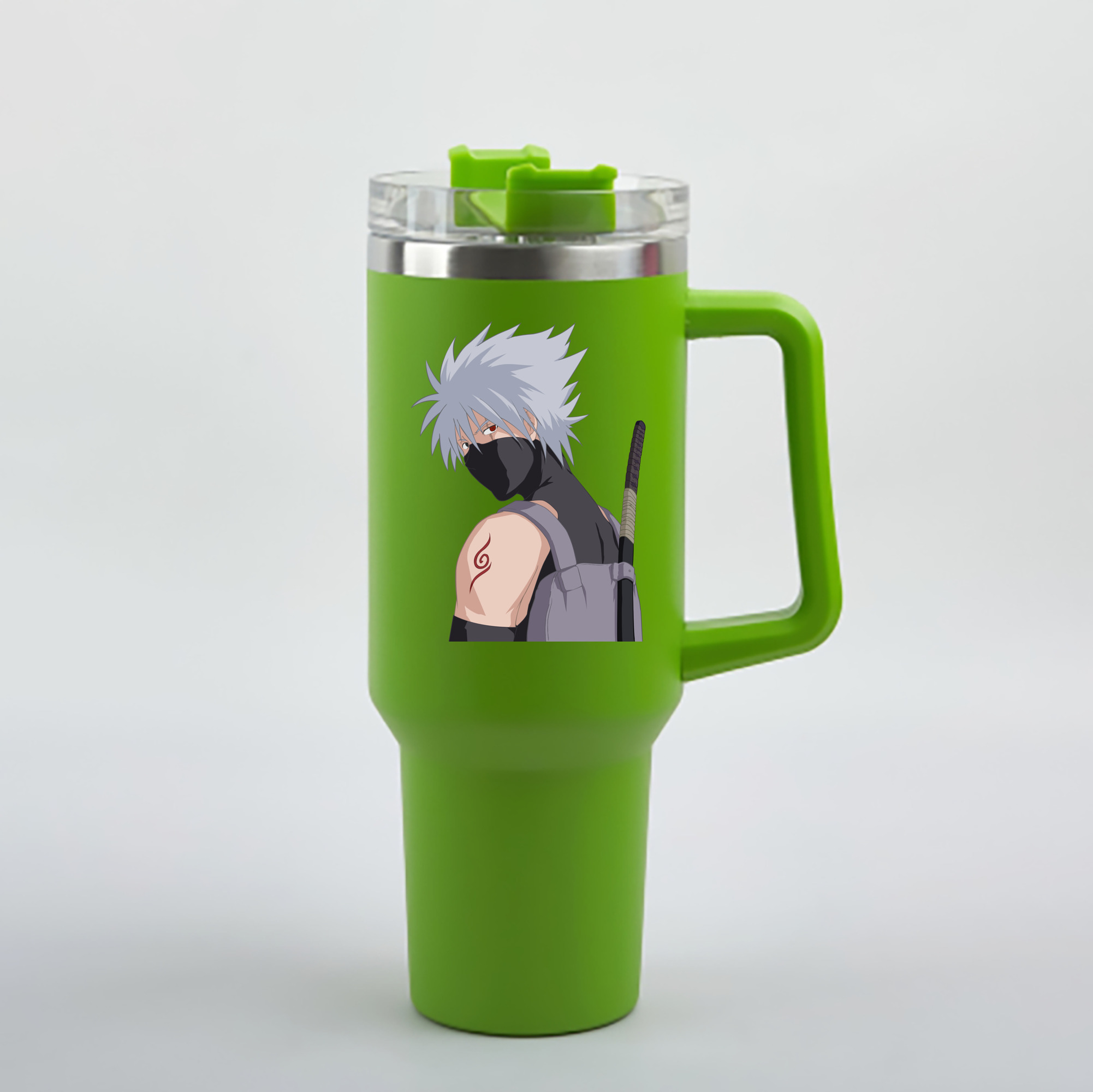 （画像用） NARUTO -ナルト- はたけ カカシ Hatake Kakashi 1200mL車用タンブラー - クリスタルステッカー（プラスチックストロー付き）